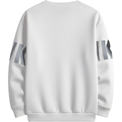 Men's Cotton Printed Full Sleeve T Shirt White