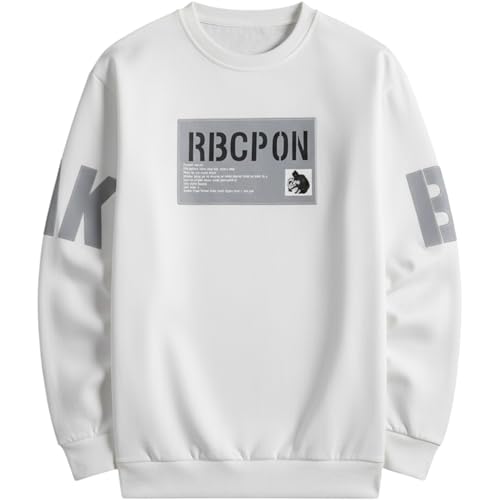 Men's Cotton Printed Full Sleeve T Shirt White