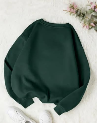 DRAXSTAR Women’s Regular Sweatshirt – Casual Pullover, Long Sleeve Round Neck Loose Fit Winter Top, Soft Cotton Blend Hoodie Style