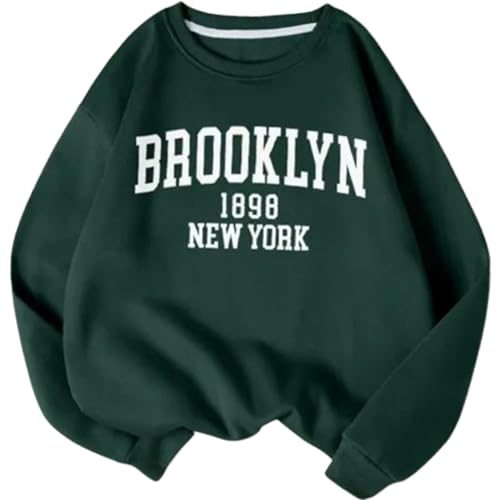 DRAXSTAR Women’s Regular Sweatshirt – Casual Pullover, Long Sleeve Round Neck Loose Fit Winter Top, Soft Cotton Blend Hoodie Style