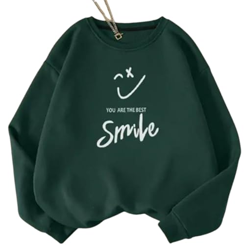 DRAXSTAR Women’s Regular Sweatshirt – Casual Pullover, Long Sleeve Round Neck Loose Fit Winter Top, Soft Cotton Blend Hoodie Style