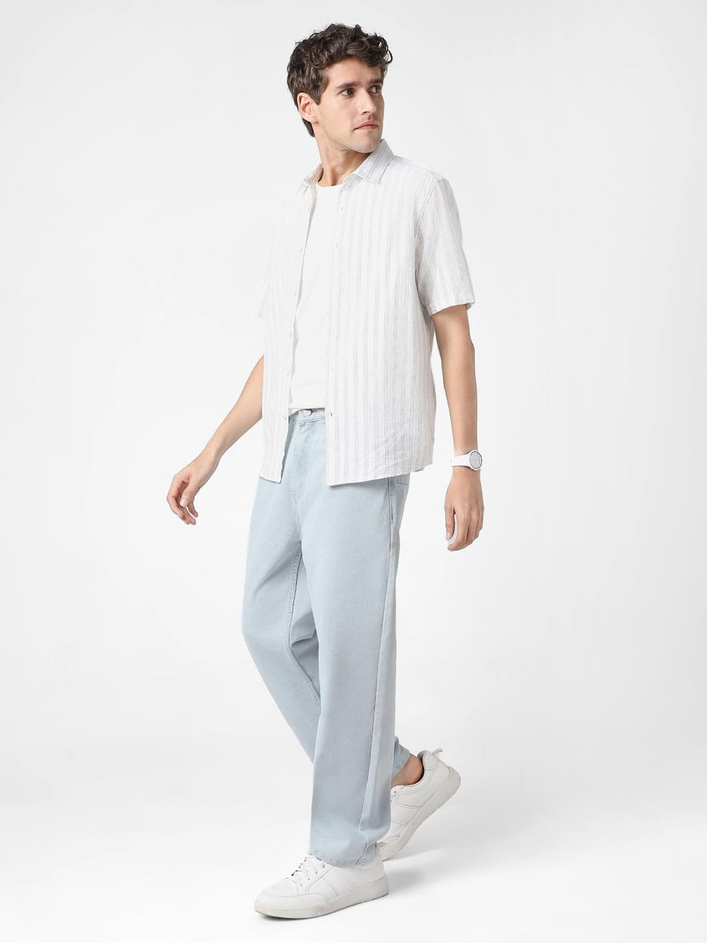 Urbano Fashion Men Mid Rise Loose Baggy Fit Washed Jeans Non-Stretchable