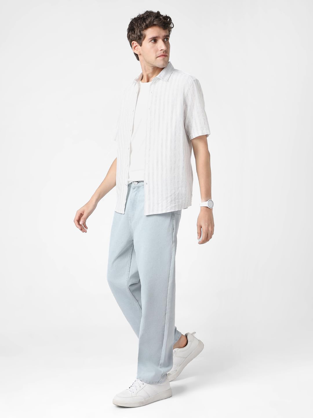 Urbano Fashion Men Mid Rise Loose Baggy Fit Washed Jeans Non-Stretchable