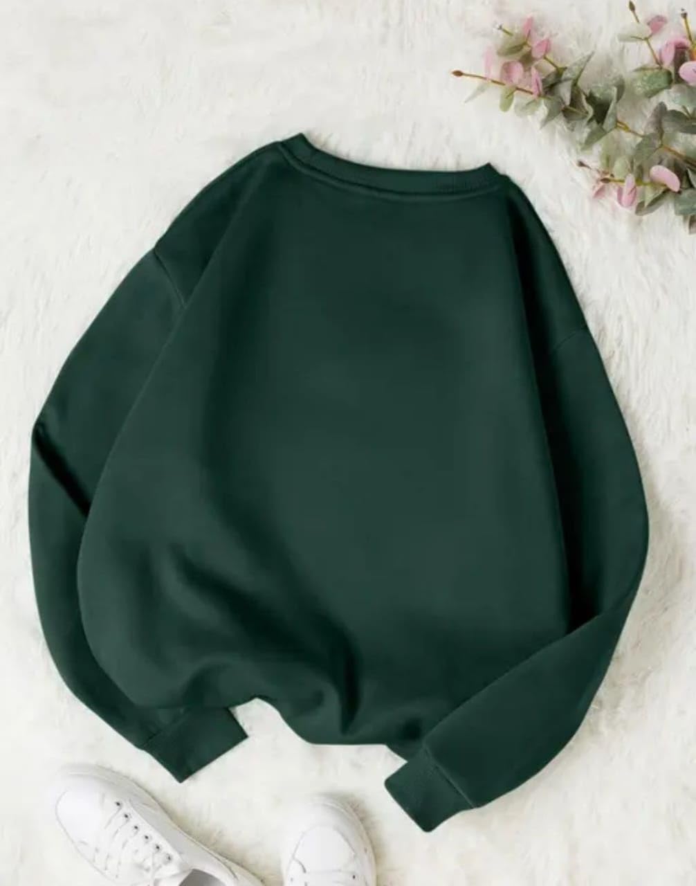 DRAXSTAR Women’s Regular Sweatshirt – Casual Pullover, Long Sleeve Round Neck Loose Fit Winter Top, Soft Cotton Blend Hoodie Style