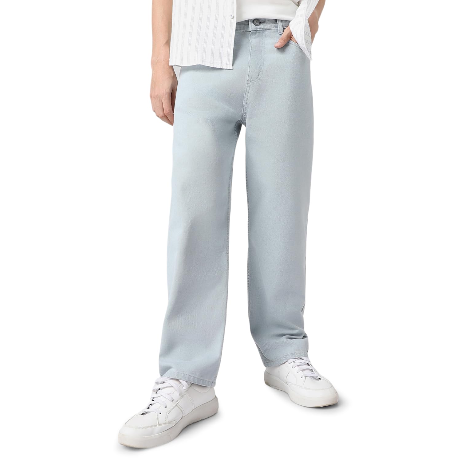 Urbano Fashion Men Mid Rise Loose Baggy Fit Washed Jeans Non-Stretchable