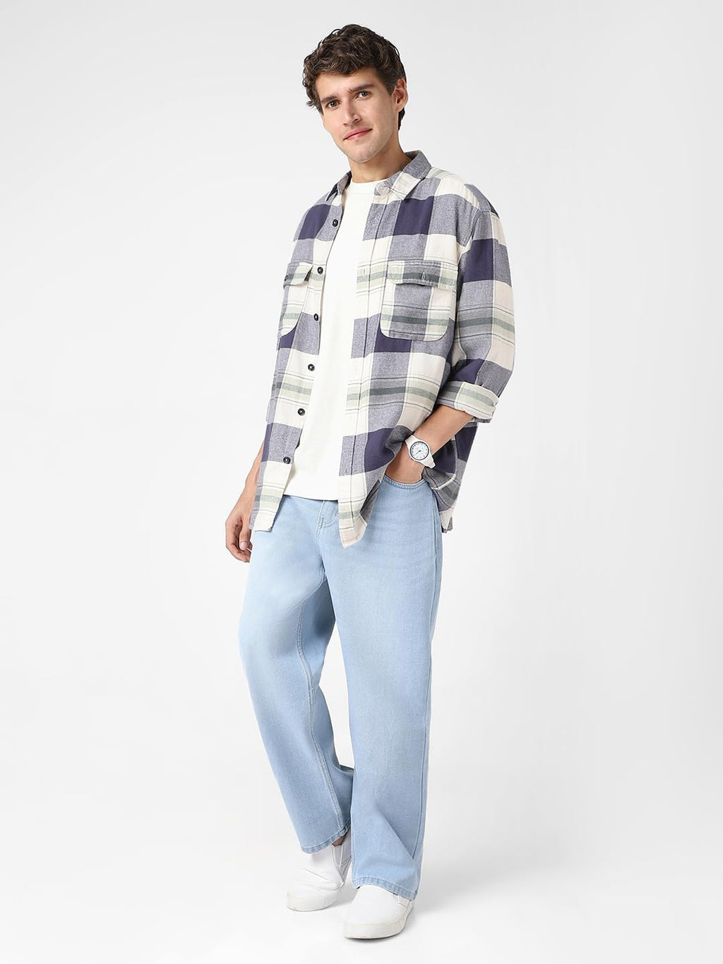 Urbano Fashion Men Mid Rise Loose Baggy Fit Washed Jeans Non-Stretchable