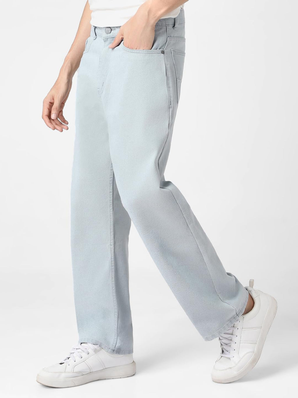 Urbano Fashion Men Mid Rise Loose Baggy Fit Washed Jeans Non-Stretchable