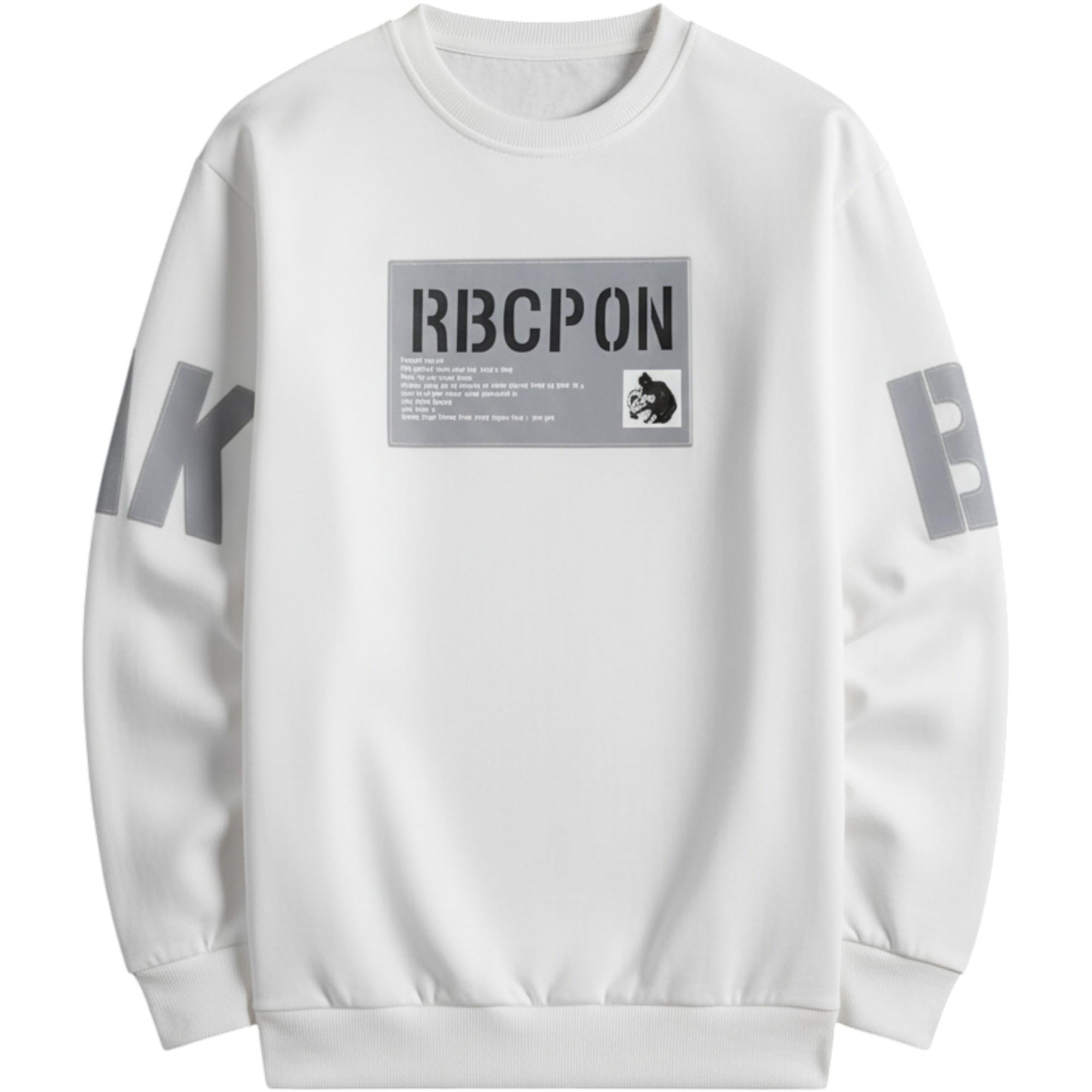 Men's Cotton Printed Full Sleeve T Shirt White