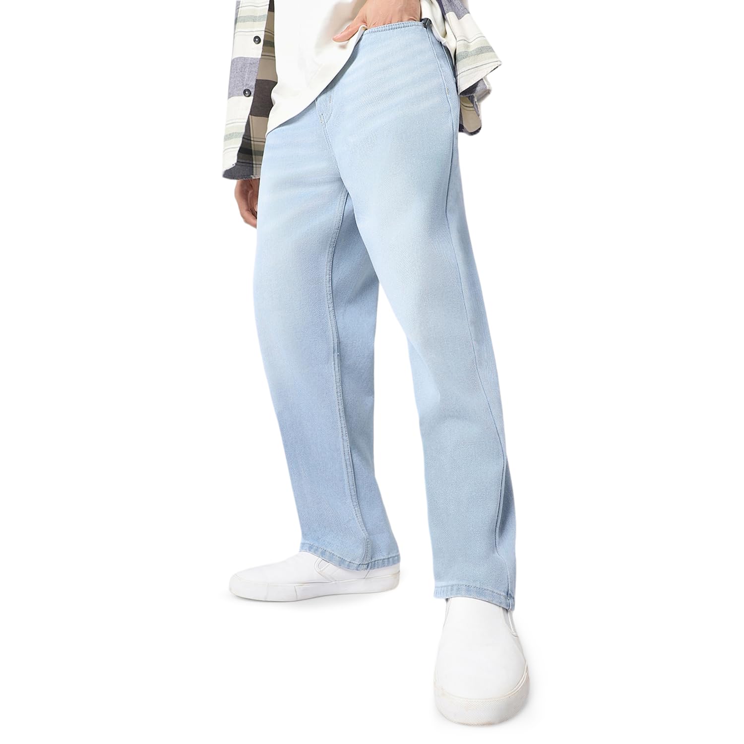 Urbano Fashion Men Mid Rise Loose Baggy Fit Washed Jeans Non-Stretchable