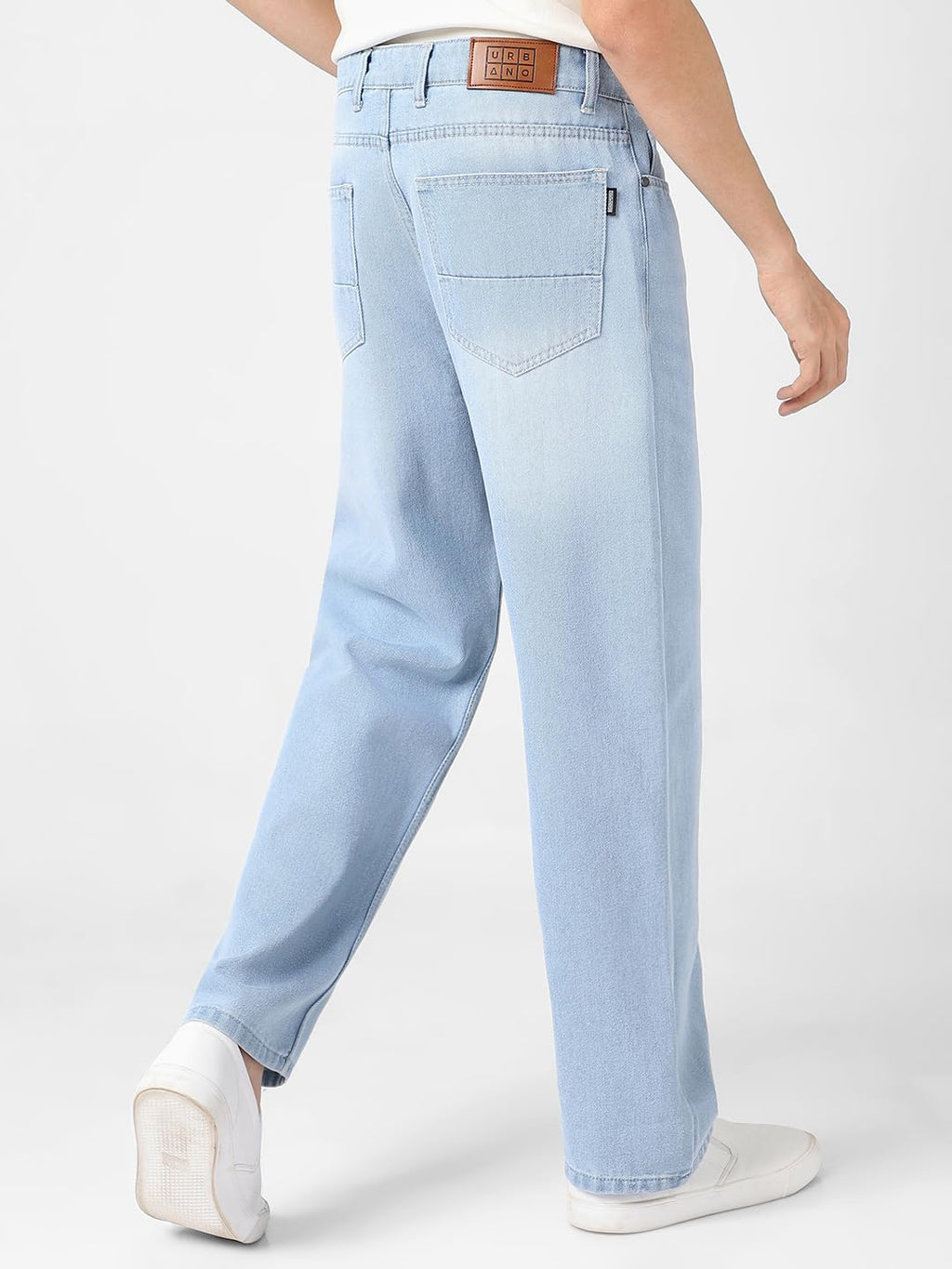 Urbano Fashion Men Mid Rise Loose Baggy Fit Washed Jeans Non-Stretchable