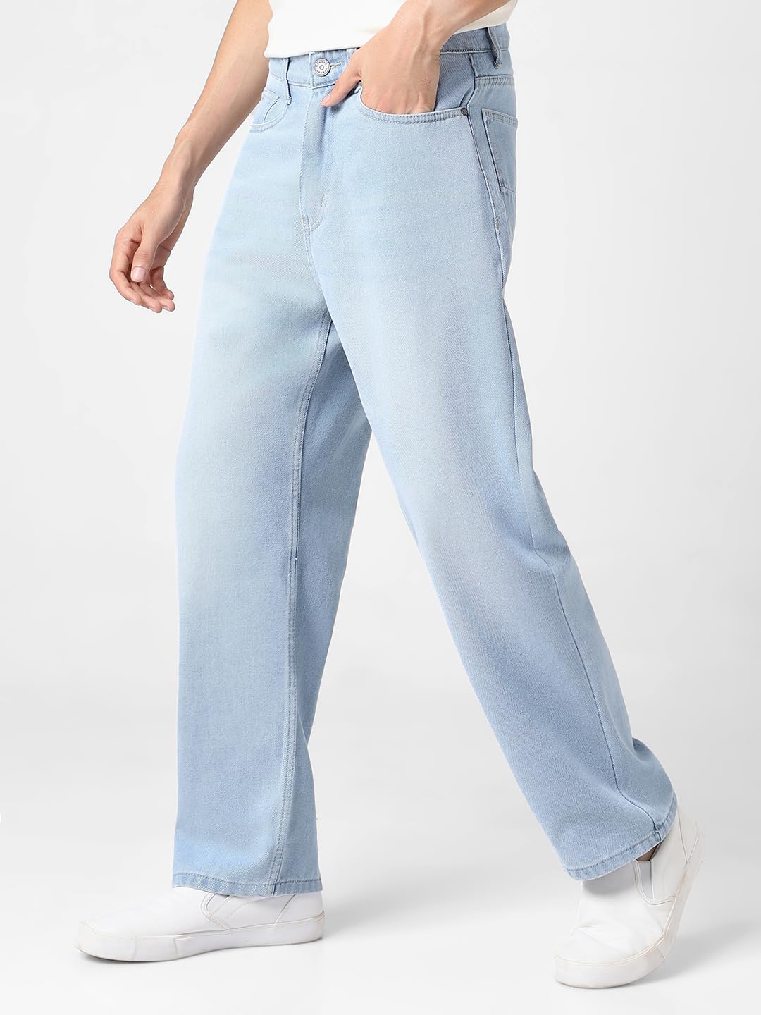 Urbano Fashion Men Mid Rise Loose Baggy Fit Washed Jeans Non-Stretchable