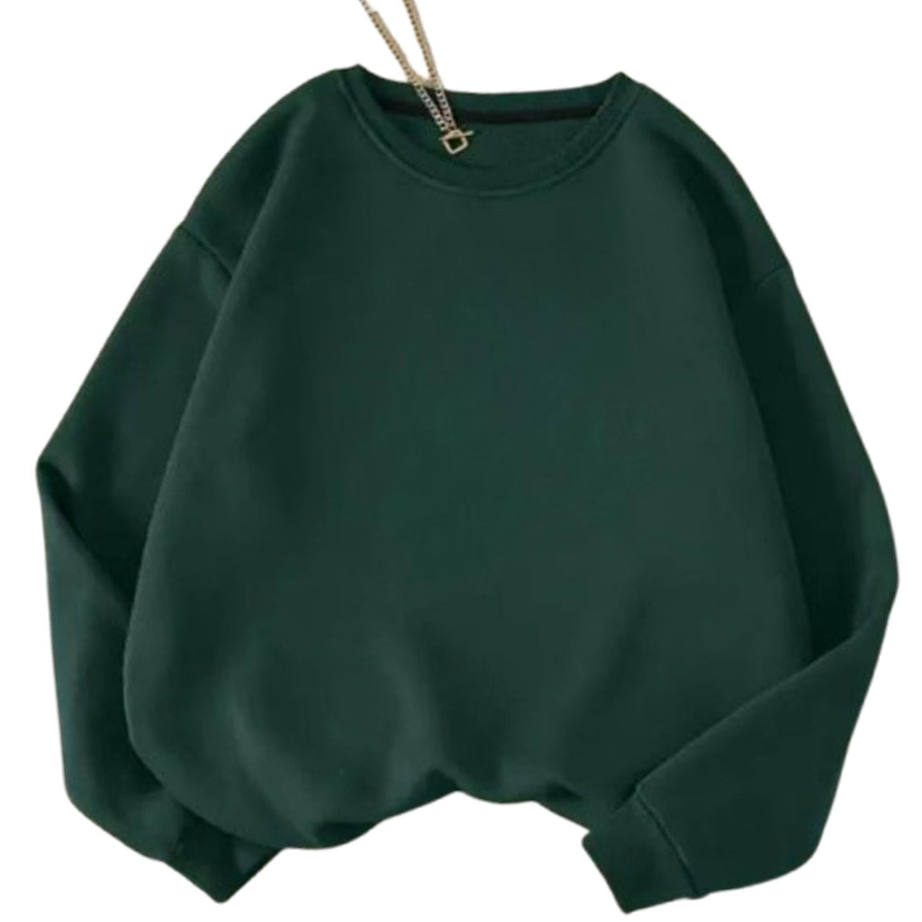 DRAXSTAR Women’s Regular Sweatshirt – Casual Pullover, Long Sleeve Round Neck Loose Fit Winter Top, Soft Cotton Blend Hoodie Style