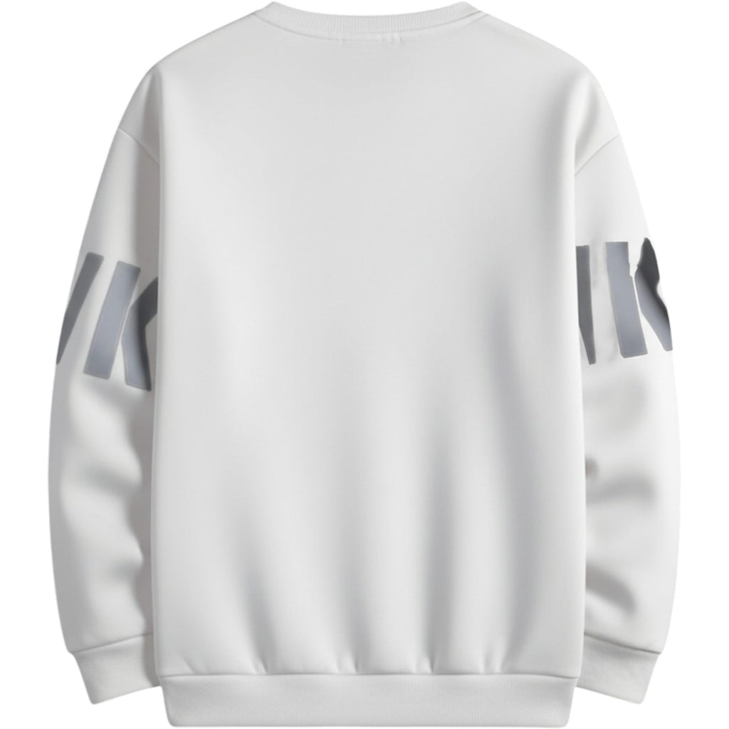 Men's Cotton Printed Full Sleeve T Shirt White