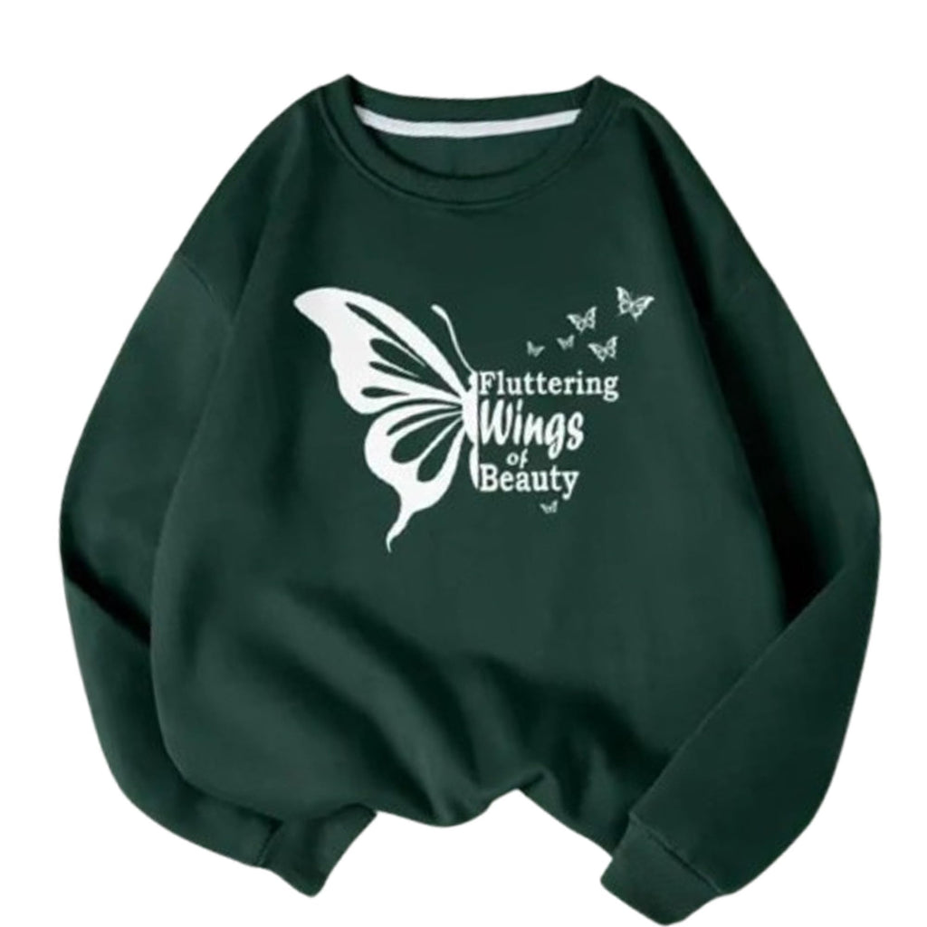 DRAXSTAR Women’s Regular Sweatshirt – Casual Pullover, Long Sleeve Round Neck Loose Fit Winter Top, Soft Cotton Blend Hoodie Style