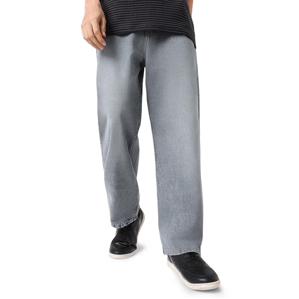 Urbano Fashion Men Mid Rise Loose Baggy Fit Washed Jeans Non-Stretchable