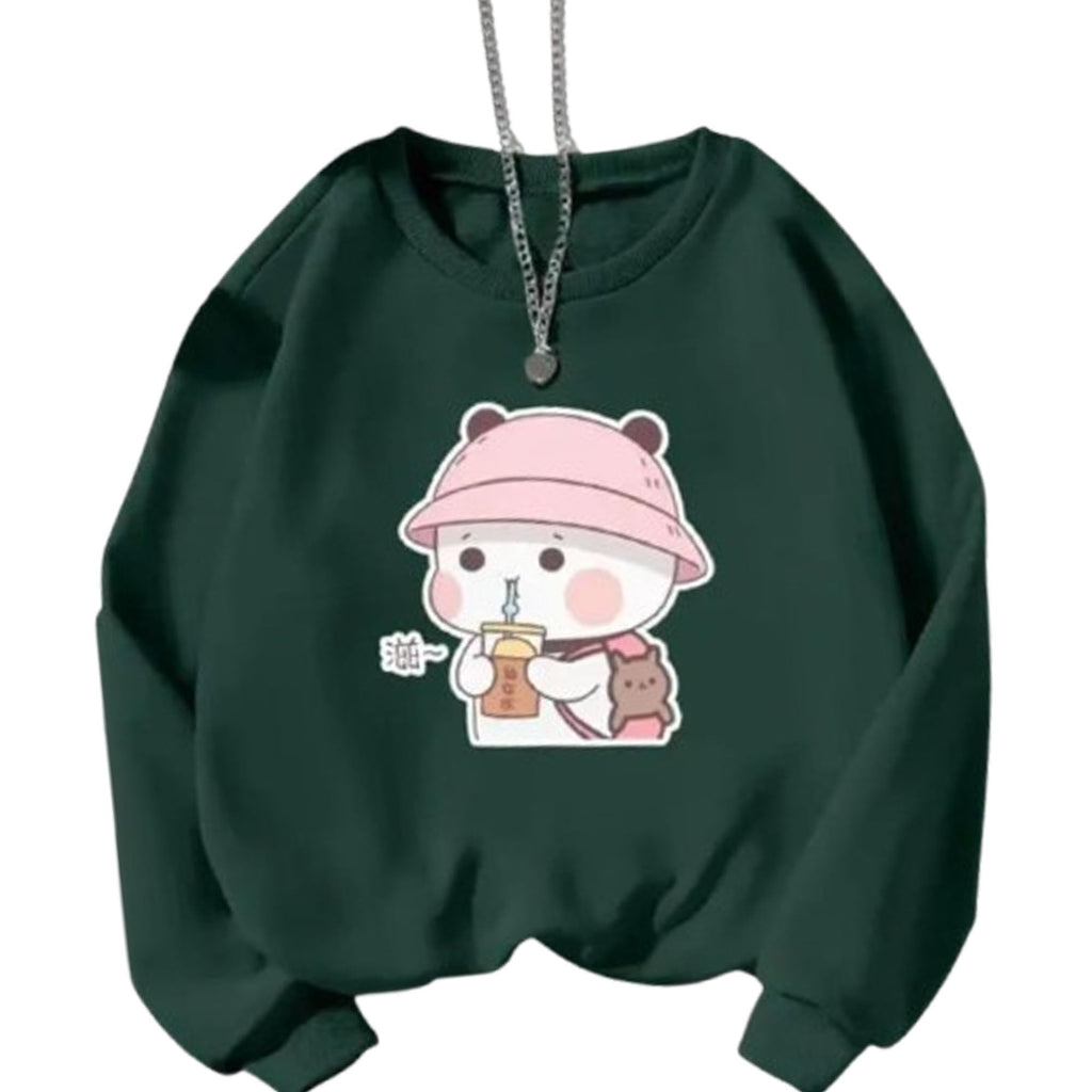 DRAXSTAR Women’s Regular Sweatshirt – Casual Pullover, Long Sleeve Round Neck Loose Fit Winter Top, Soft Cotton Blend Hoodie Style