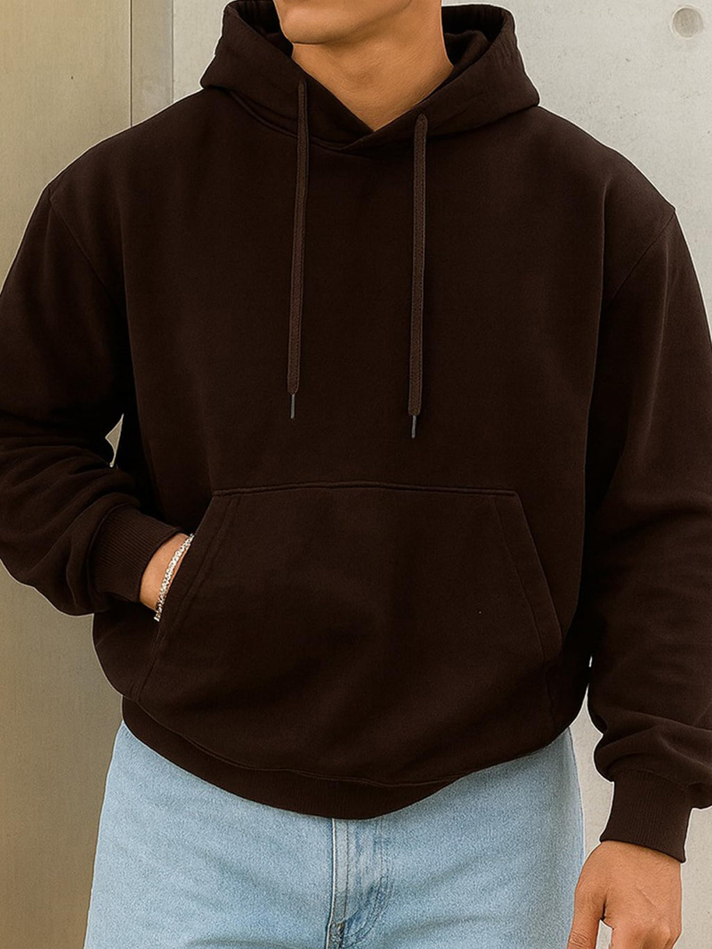 Jump Cuts || Mens || Solid || Hooded Neck || Full Sleeve || LoopKnit || Sweatshirt