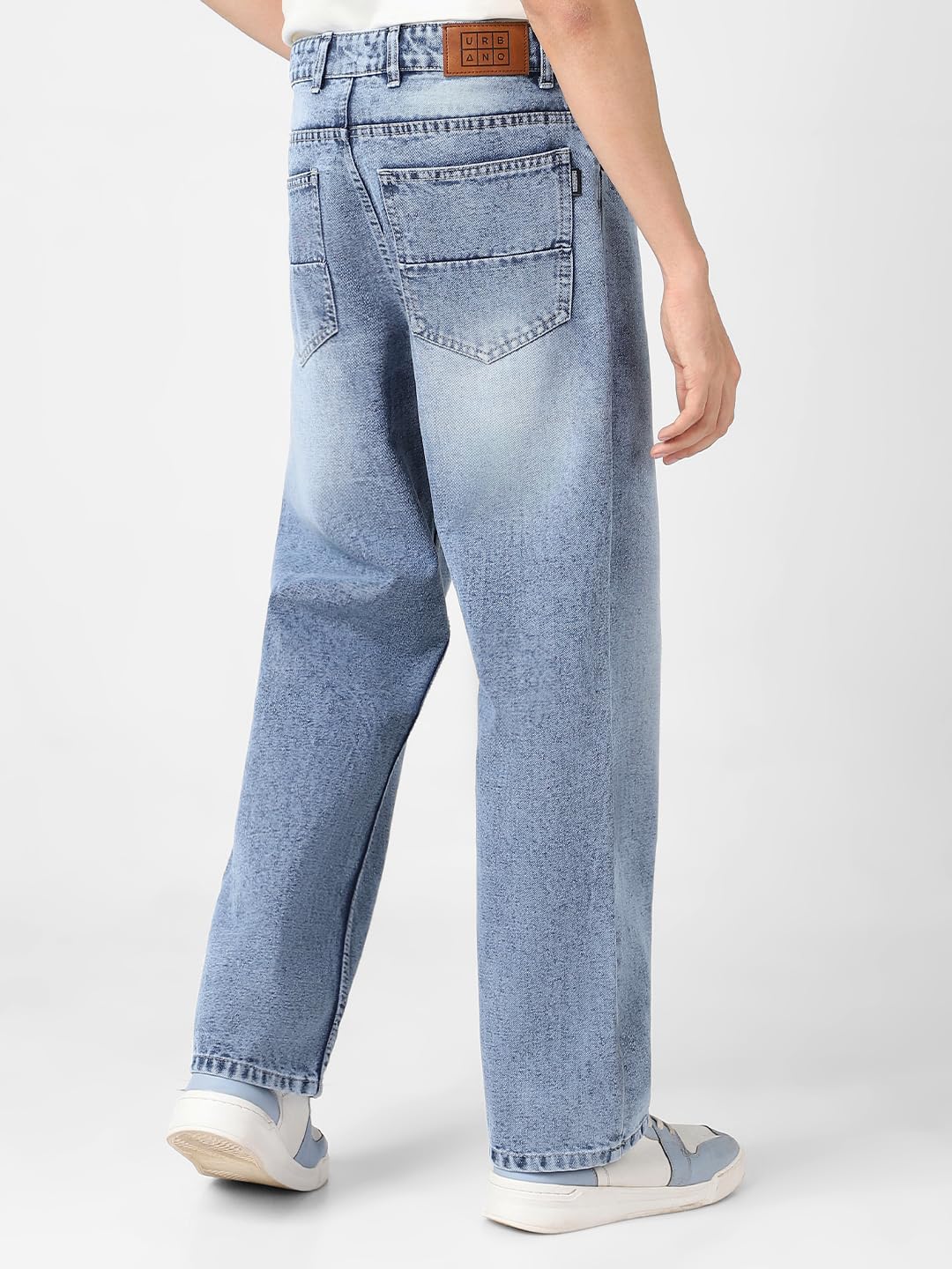 Urbano Fashion Men Mid Rise Loose Baggy Fit Washed Jeans Non-Stretchable