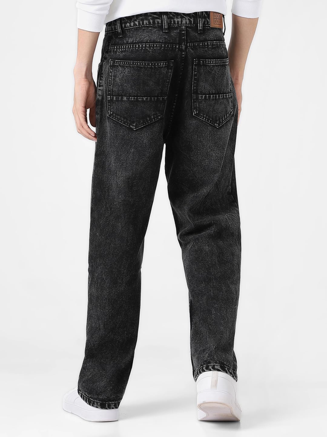 Urbano Fashion Men Mid Rise Loose Baggy Fit Washed Jeans Non-Stretchable