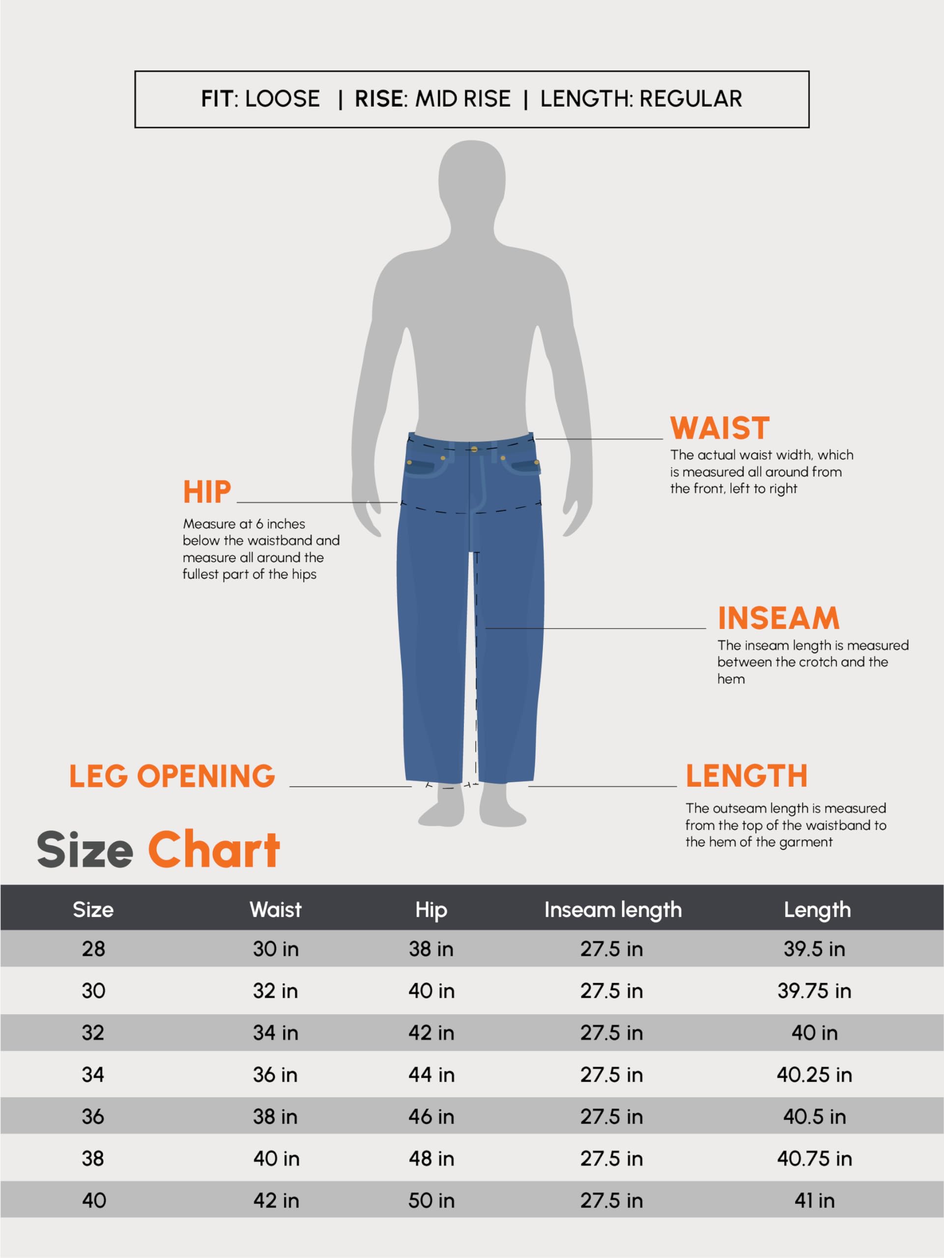 Urbano Fashion Men Mid Rise Loose Baggy Fit Washed Jeans Non-Stretchable