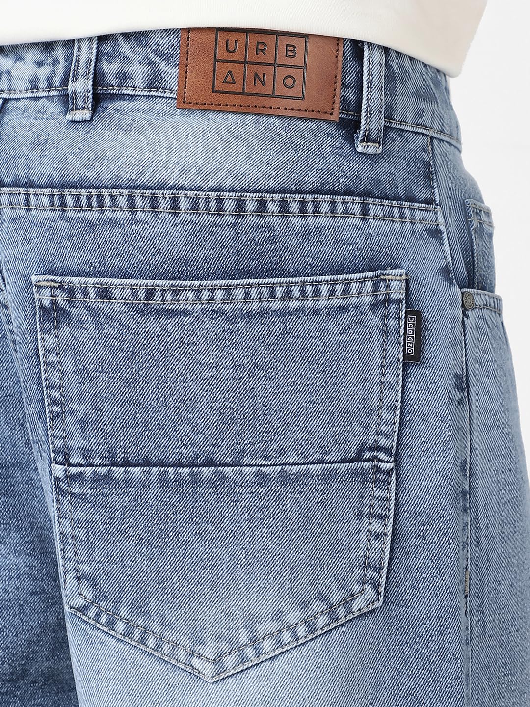 Urbano Fashion Men Mid Rise Loose Baggy Fit Washed Jeans Non-Stretchable