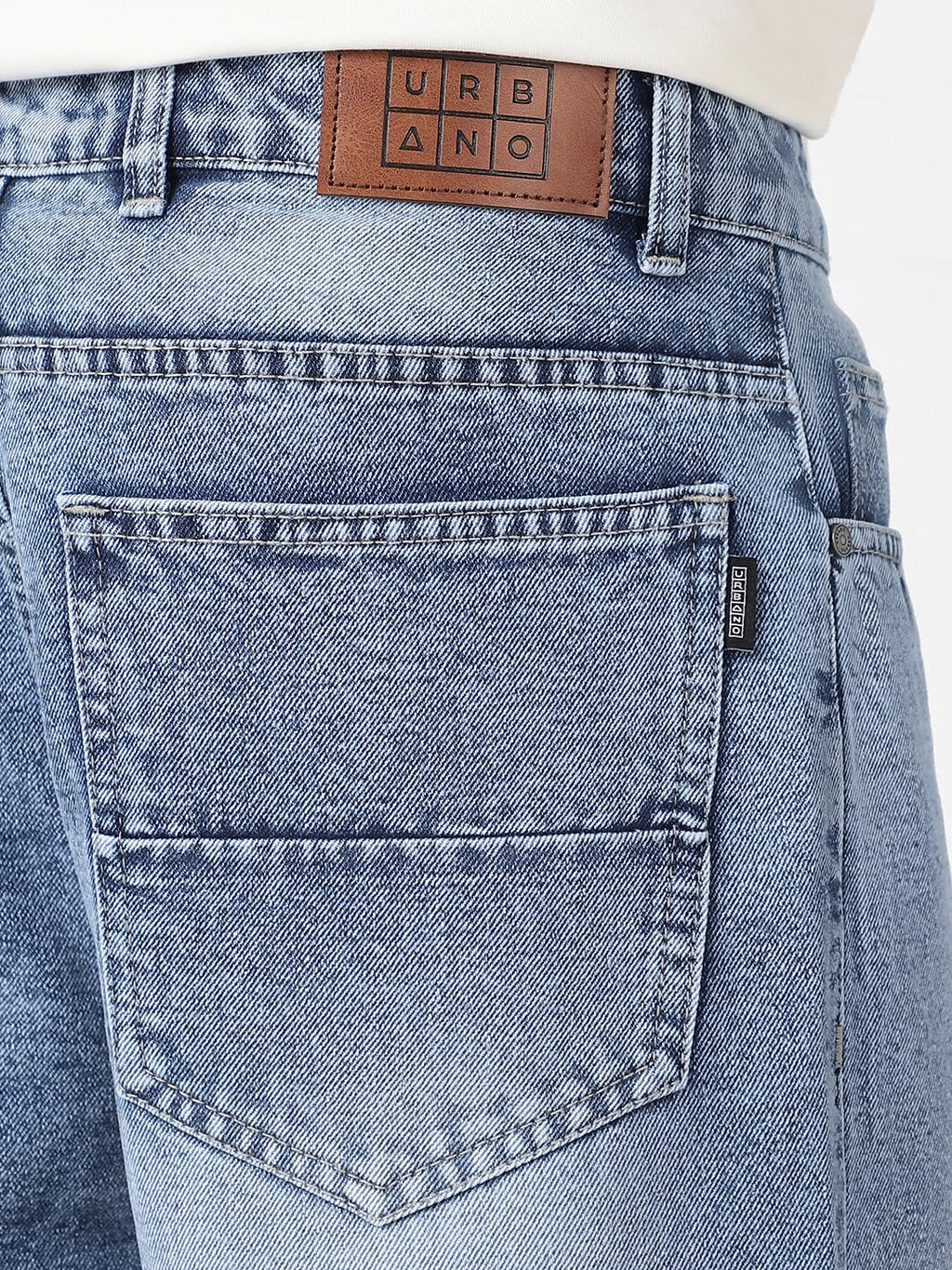 Urbano Fashion Men Mid Rise Loose Baggy Fit Washed Jeans Non-Stretchable